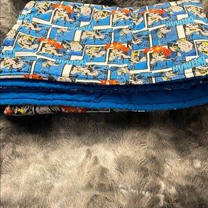 Handmade Blue DC Comic Book/ Batman Patterned Blanket